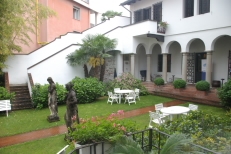 Il giardino interno dell'Hotel La Palma.