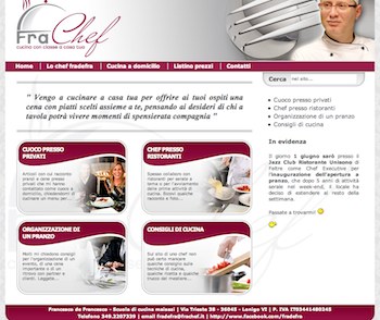 La home del sito del Cuoco a Domicilio Francesco de Francesco, frachef.it